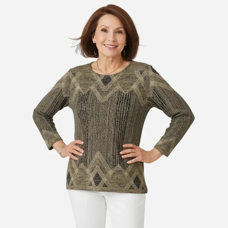 Pullover Damen mit lässigem Schnitt und modischem Muster | M&G - 6 - Modeglanz