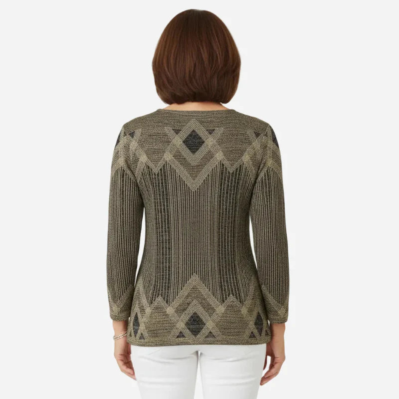 Pullover Damen mit lässigem Schnitt und modischem Muster | M&G - 7 - Modeglanz
