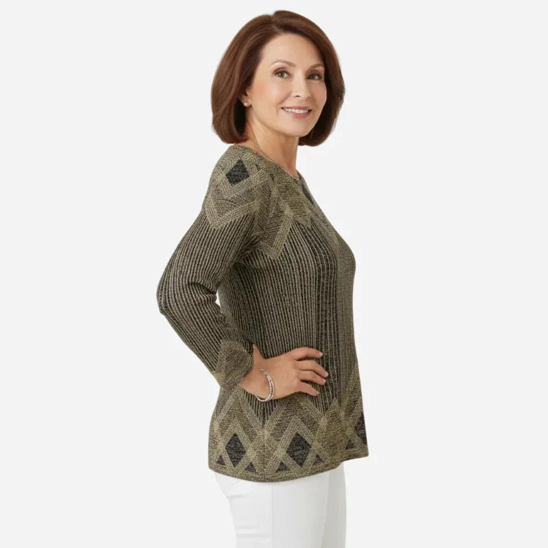 Pullover Damen mit lässigem Schnitt und modischem Muster | M&G - 8 - Modeglanz