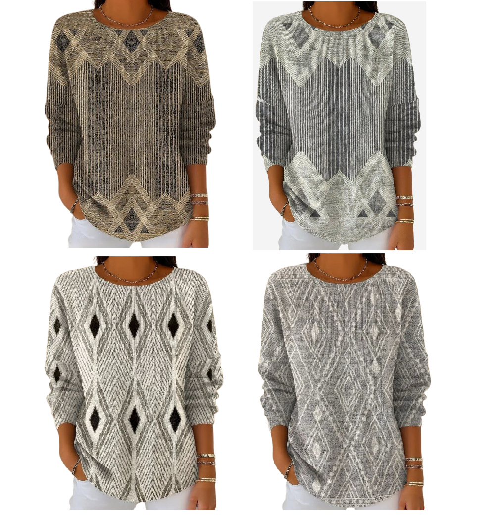 Pullover Damen mit lässigem Schnitt und modischem Muster | M&G - 9 - Modeglanz