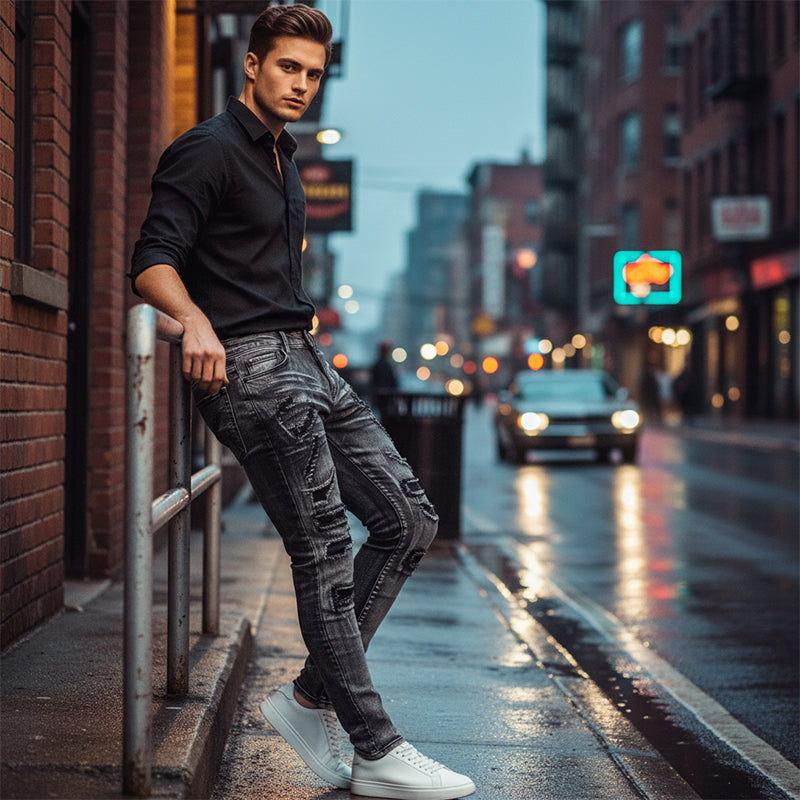 Herren Jeans im Slim-Fit Style mit Destroyed Effekten | M&G - 1 - Modeglanz