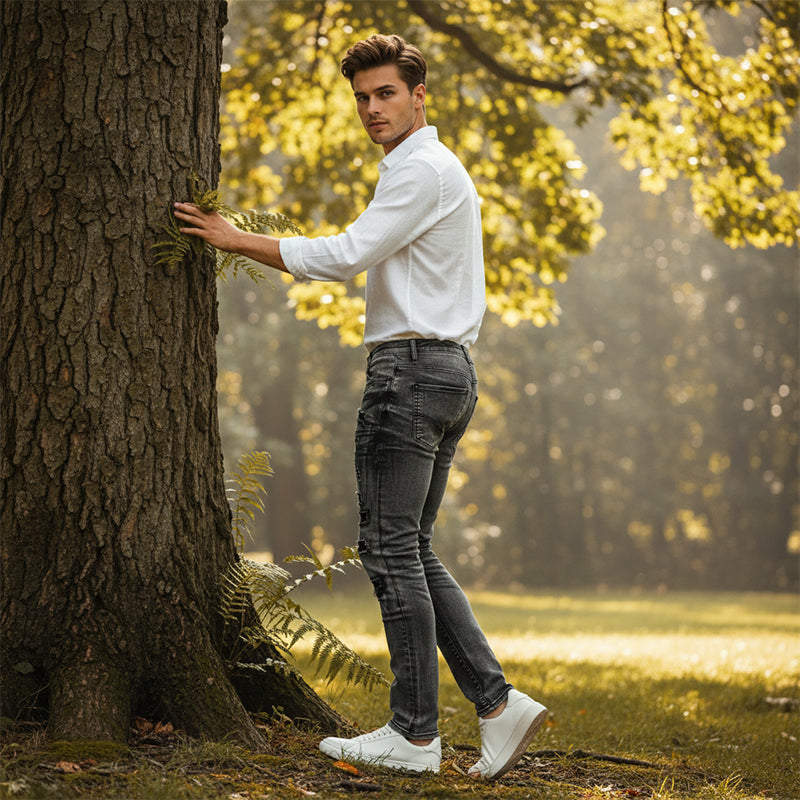 Herren Jeans im Slim-Fit Style mit Destroyed Effekten | M&G - 2 - Modeglanz