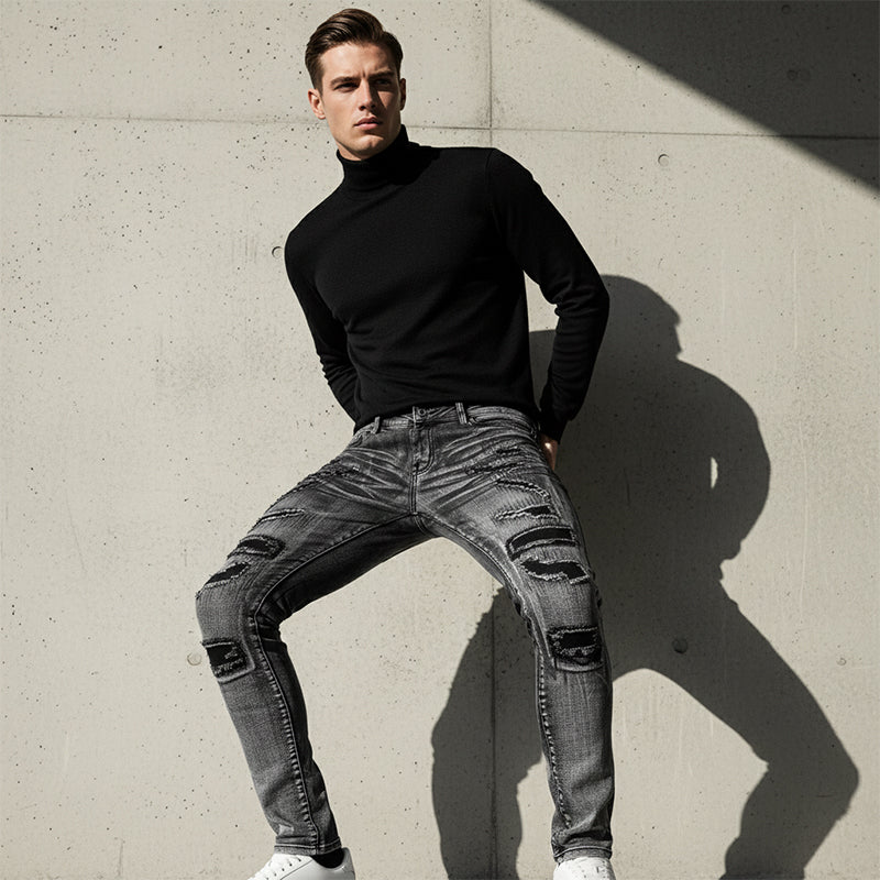 Herren Jeans im Slim-Fit Style mit Destroyed Effekten | M&G - 5 - Modeglanz