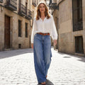 Damen Jeans mit weitem Bein und hoher Taille | M&G - 5 - Modeglanz