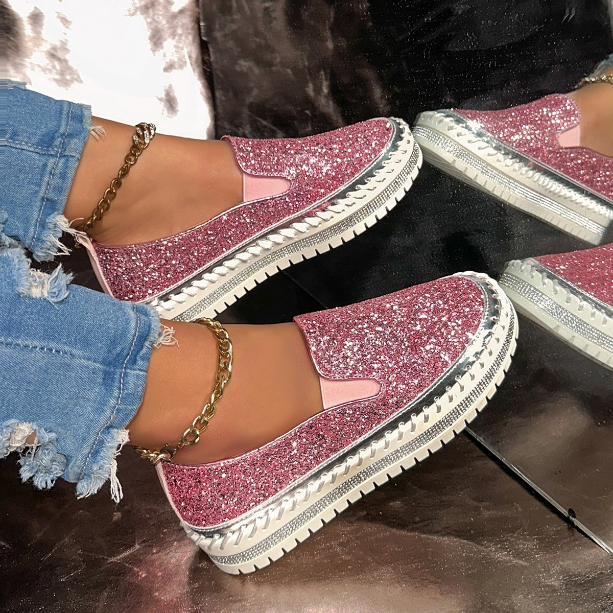 Slip-On Schuhe Damen mit Glitzerdetails und lässigem Design | M&G - 6 - Modeglanz