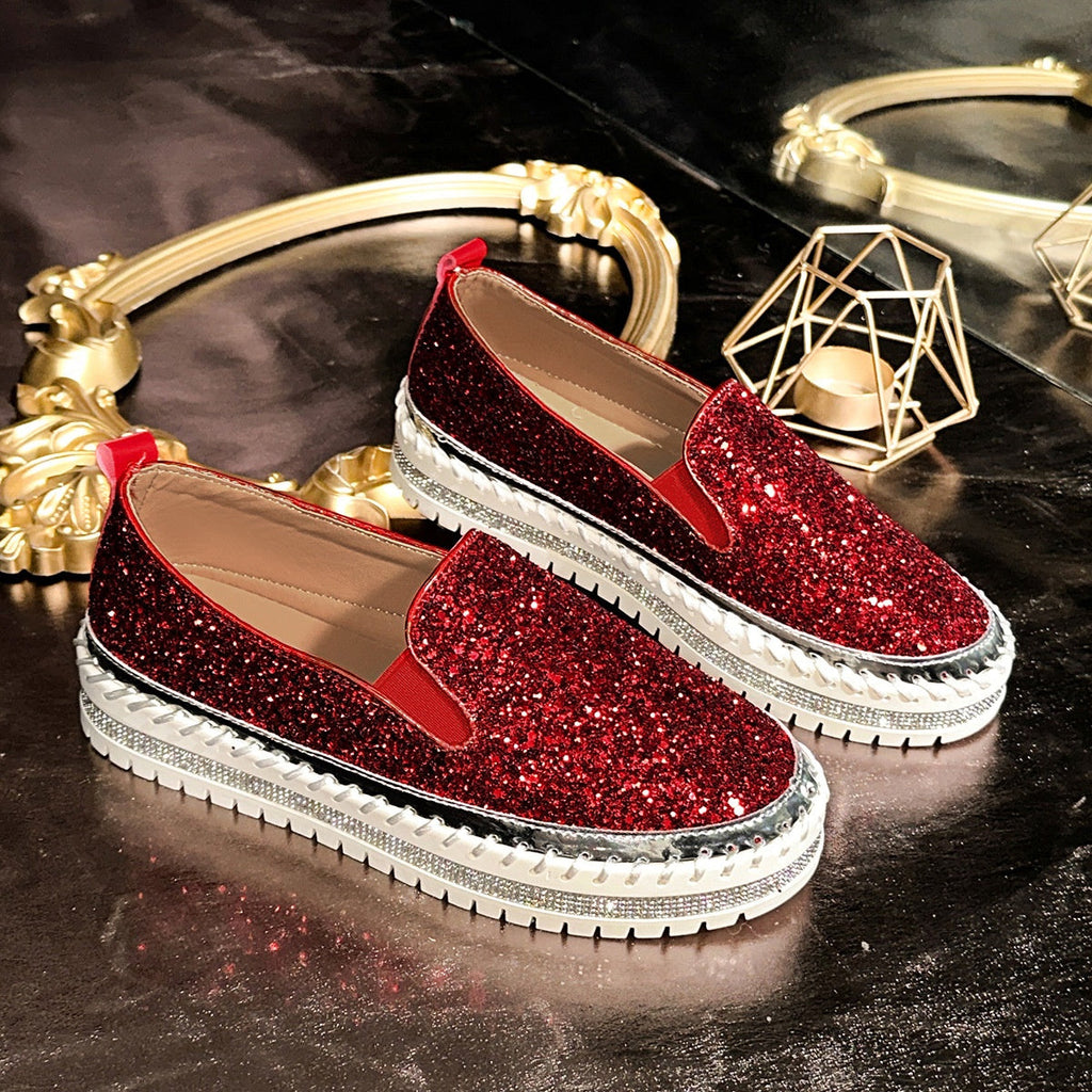 Slip-On Schuhe Damen mit Glitzerdetails und lässigem Design | M&G - 12 - Modeglanz