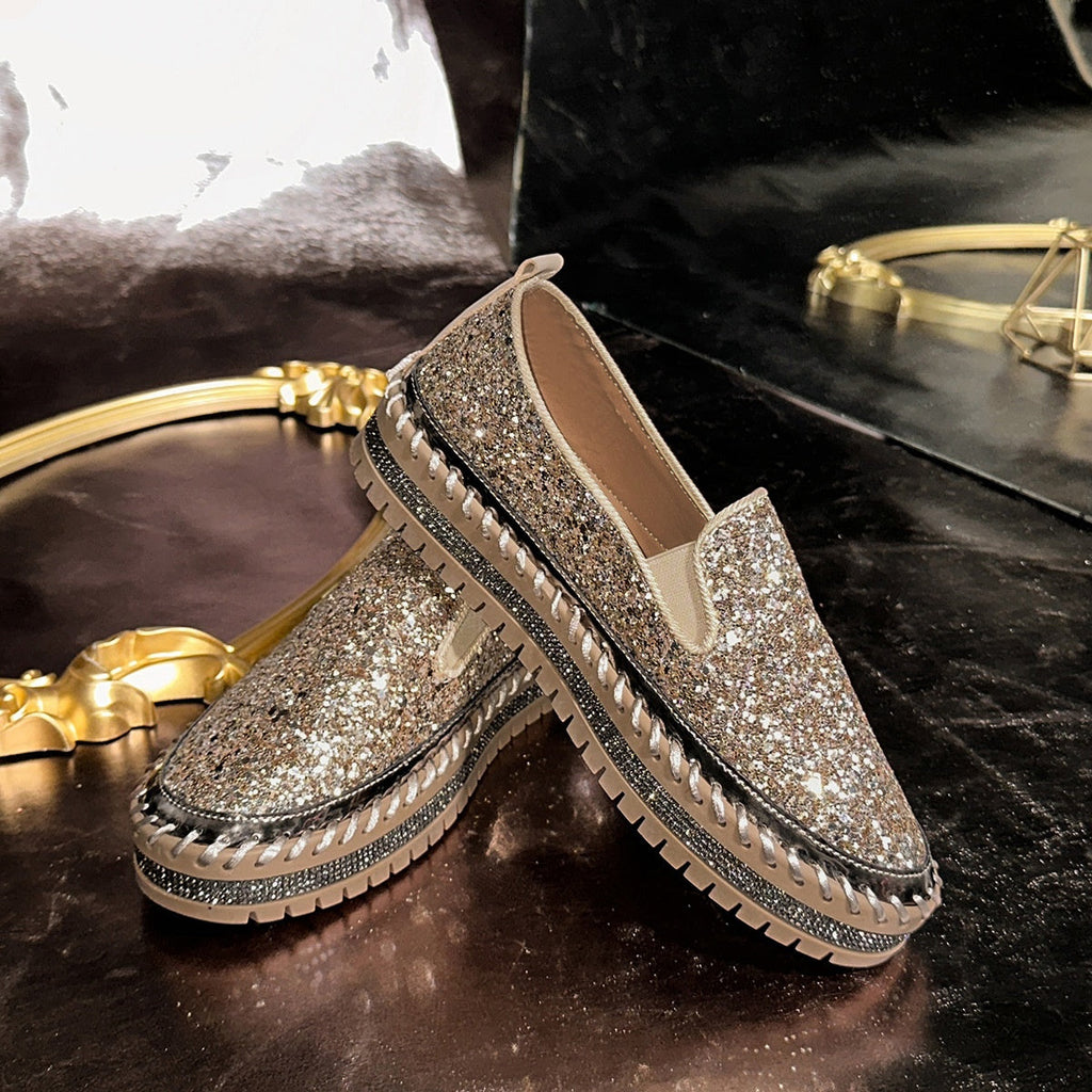 Slip-On Schuhe Damen mit Glitzerdetails und lässigem Design | M&G - 15 - Modeglanz