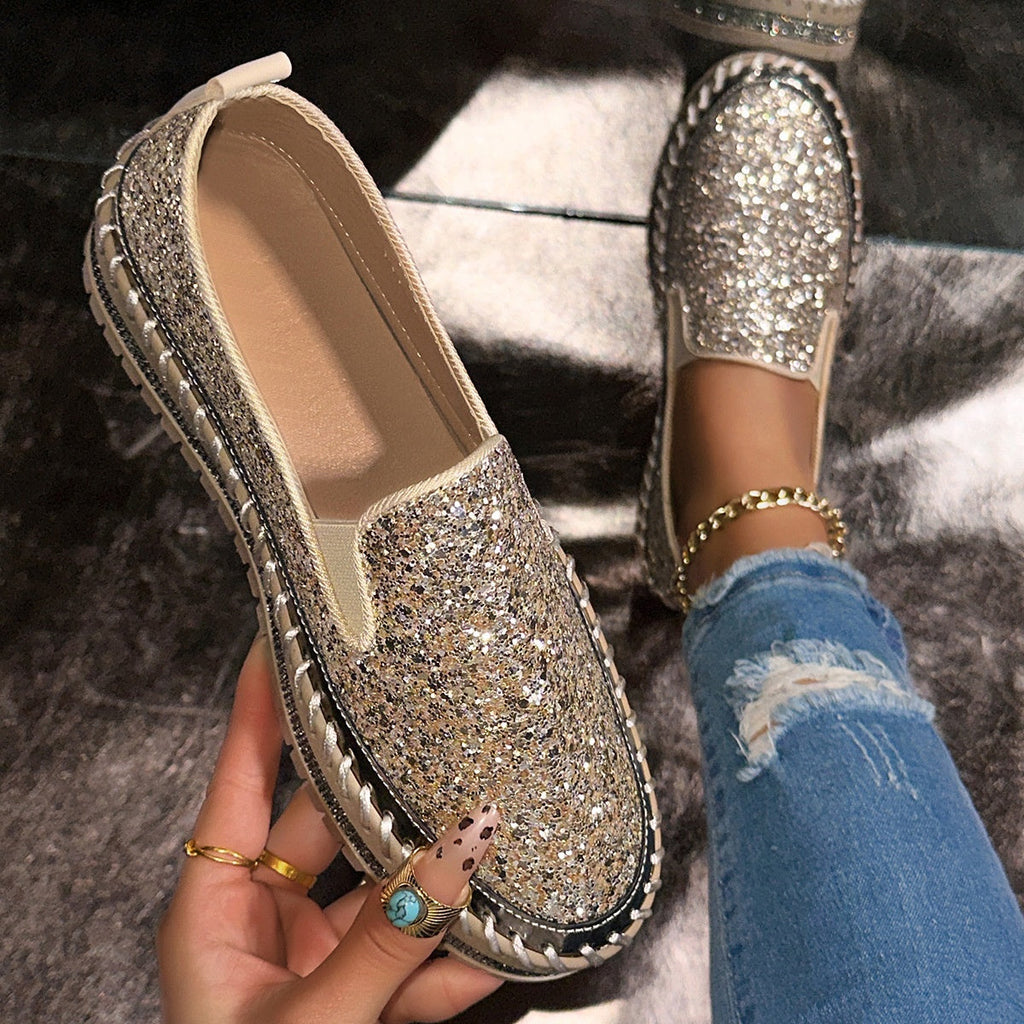 Slip-On Schuhe Damen mit Glitzerdetails und lässigem Design | M&G - 16 - Modeglanz