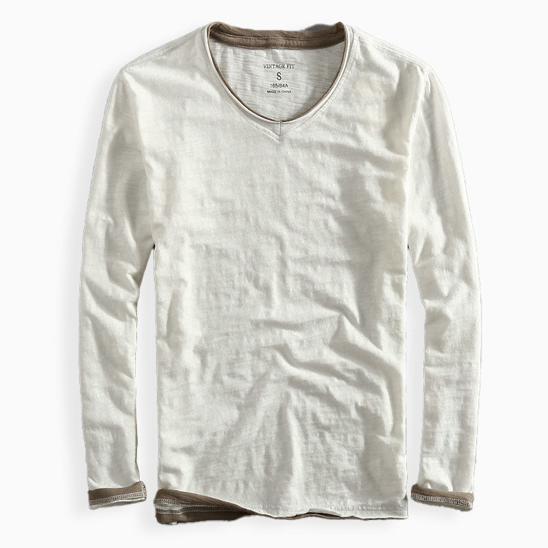 Herren T-Shirt mit V-Ausschnitt und kontrastierenden Details | M&G - 4 - Modeglanz