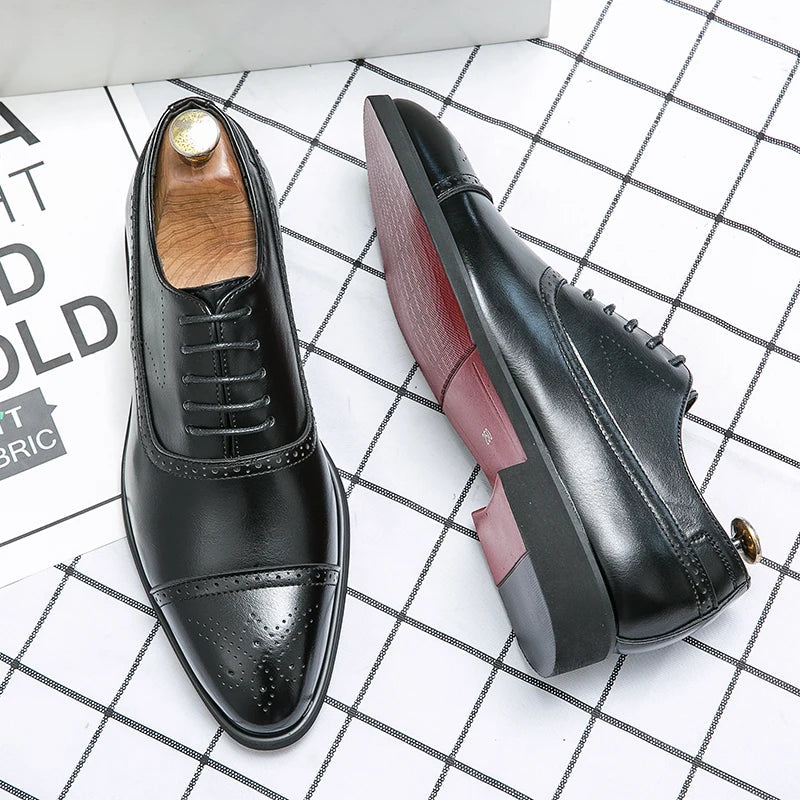 Elegante Herren Schnürschuhe mit Cap-Toe und klassischem Look | M&G - 2 - Modeglanz