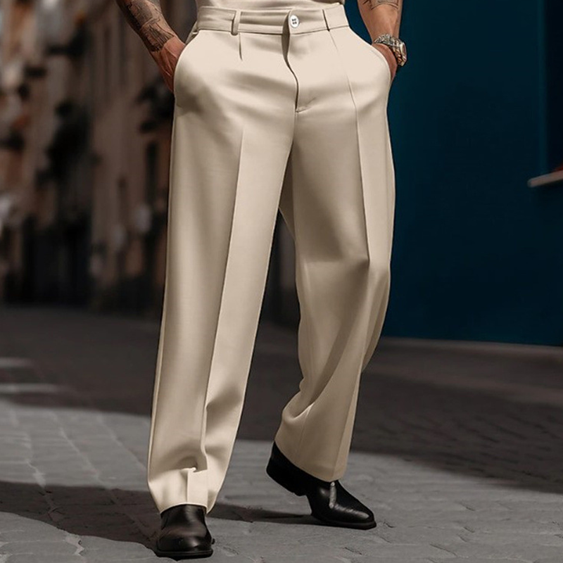 Herren-Hose mit weitem Bein und eleganten Bundfalten | M&G - 5 - Modeglanz