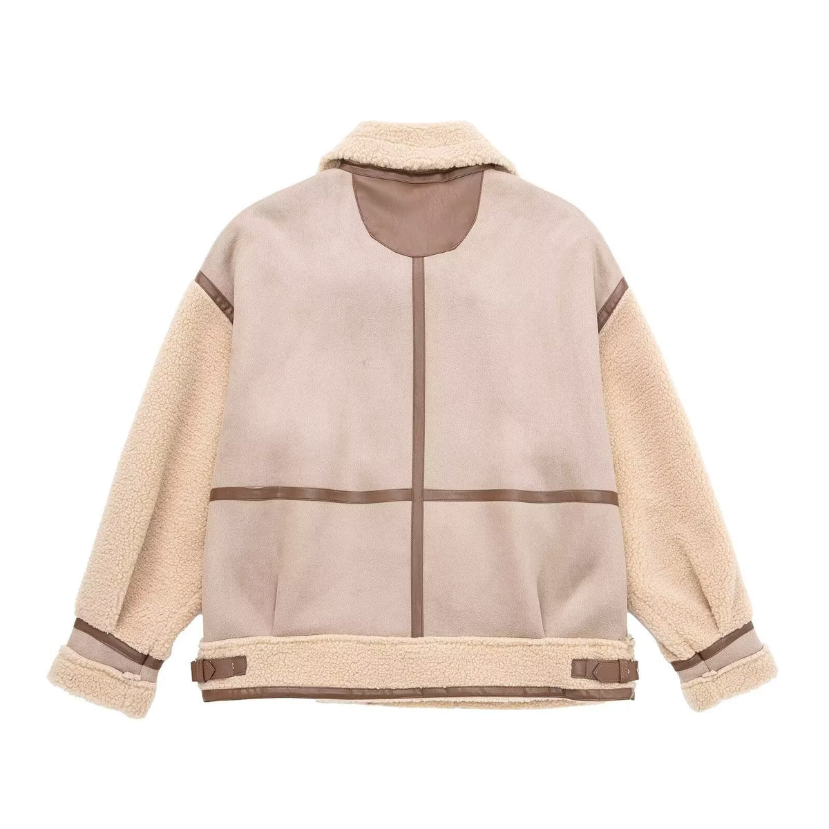 Oversized Fliegerjacke Damen mit asymmetrischem Reißverschluss und Stehkragen | T&S - 3 - Modeglanz