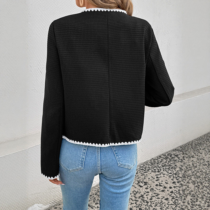 Damen Jacke mit Taschen und kontrastierenden Details | T&S - 4 - Modeglanz