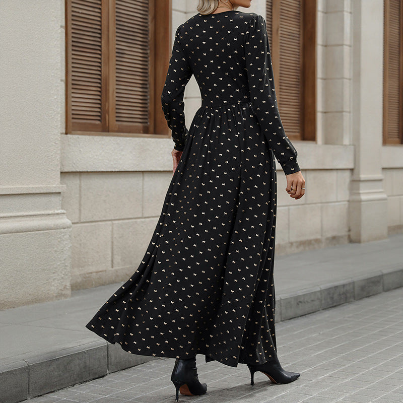 Elegantes Maxikleid für Damen mit V-Ausschnitt und figurbetonter Silhouette - J&B - 4 - Modeglanz