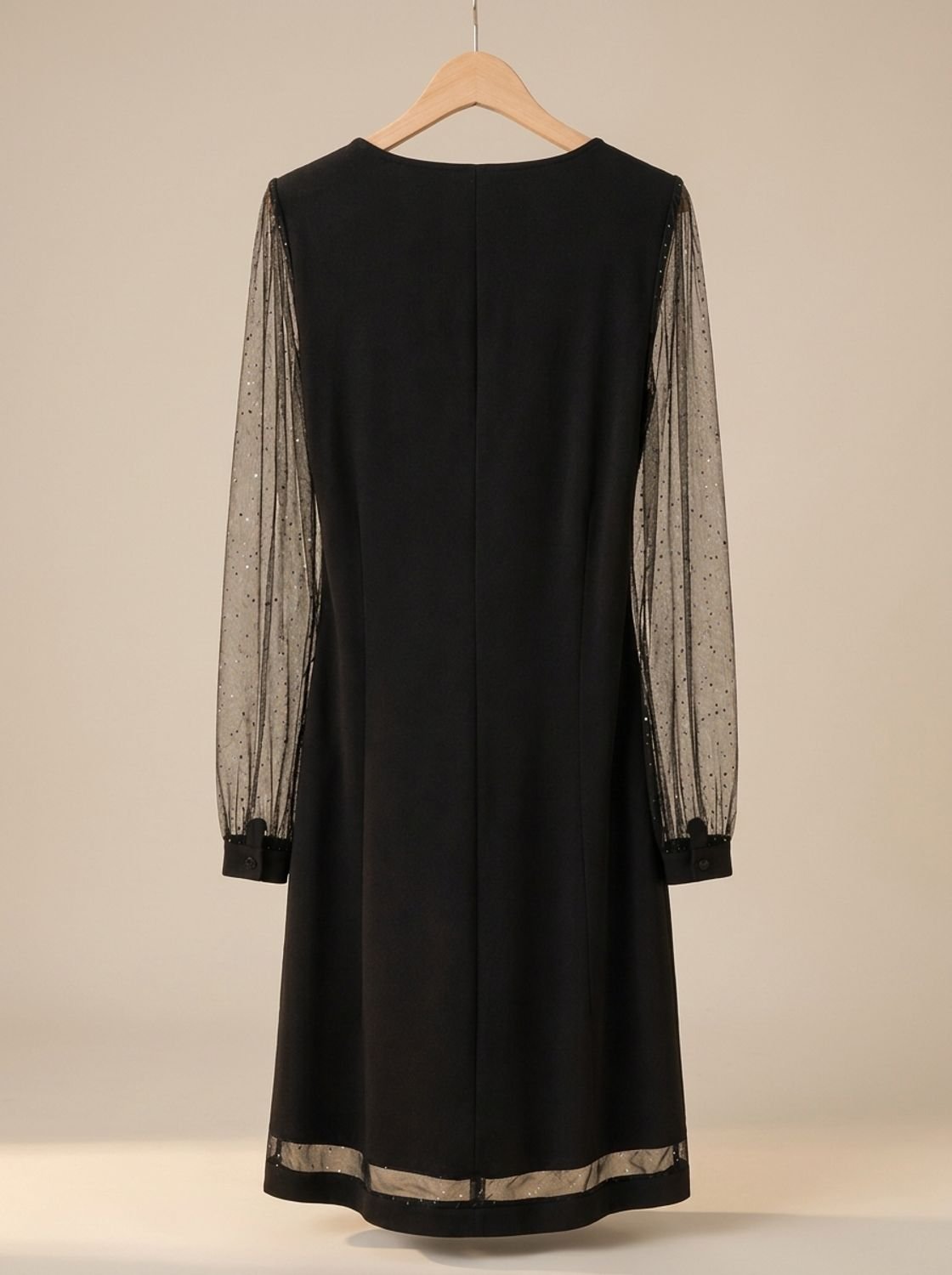 Abendkleid Damen V-Ausschnitt mit transparenten Ärmeln | T&S - 5 - Modeglanz