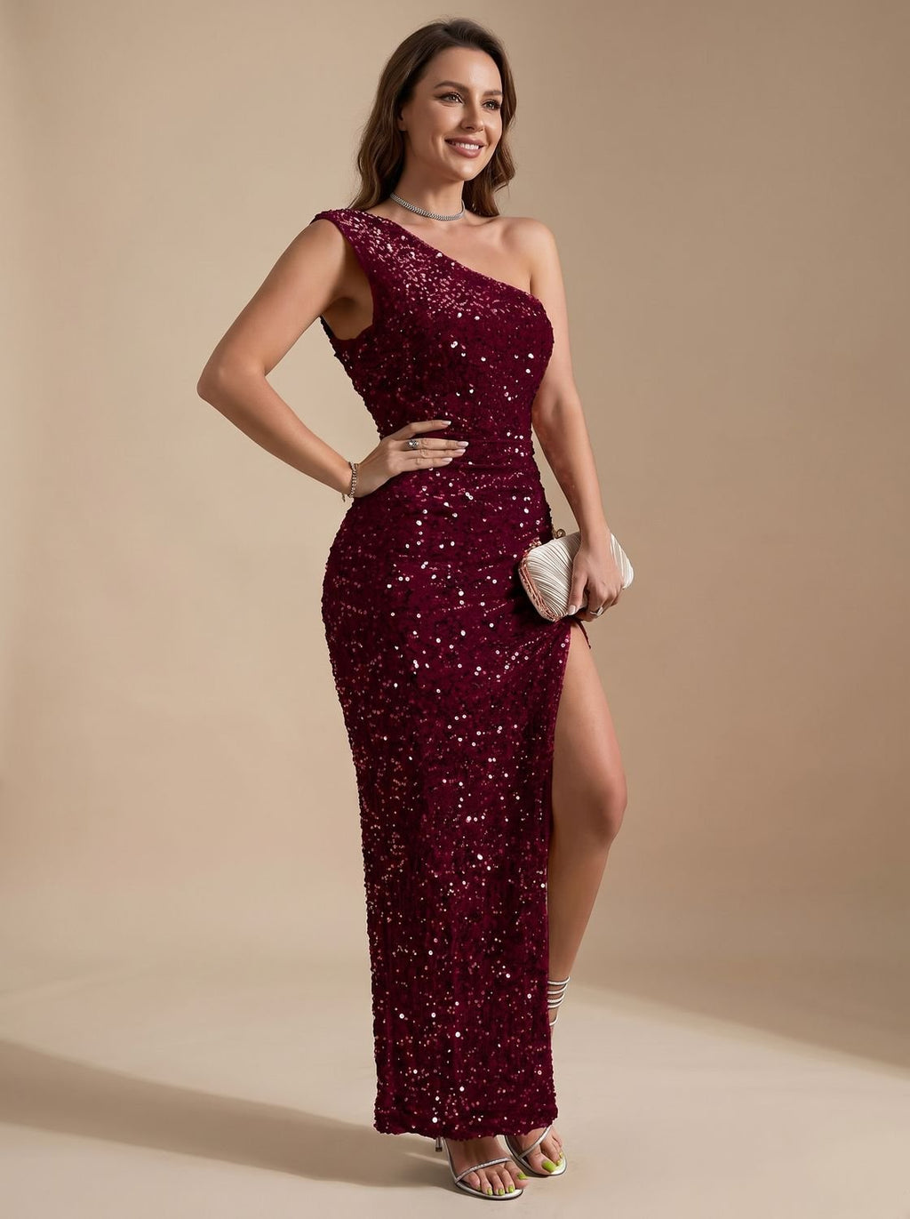 Abendkleid Damen asymmetrisch mit hohem Schlitz | T&S - 1 - Modeglanz