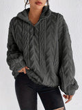 Pullover Damen mit hohem Kragen und Zopfdesign | T&S - 10 - Modeglanz