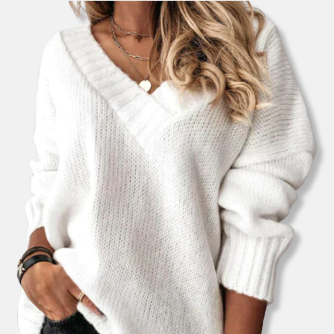 Damen Pullover mit V-Ausschnitt und lockerer Passform | T&S - 1 - Modeglanz