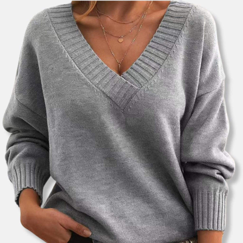 Damen Pullover mit V-Ausschnitt und lockerer Passform | T&S - 2 - Modeglanz