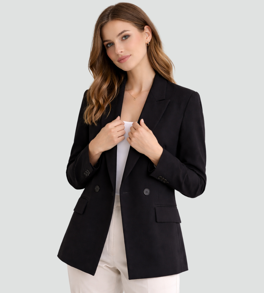 Blazer Damen mit doppelter Knopf-Front und elegantem Schnitt | T&S - 5 - Modeglanz
