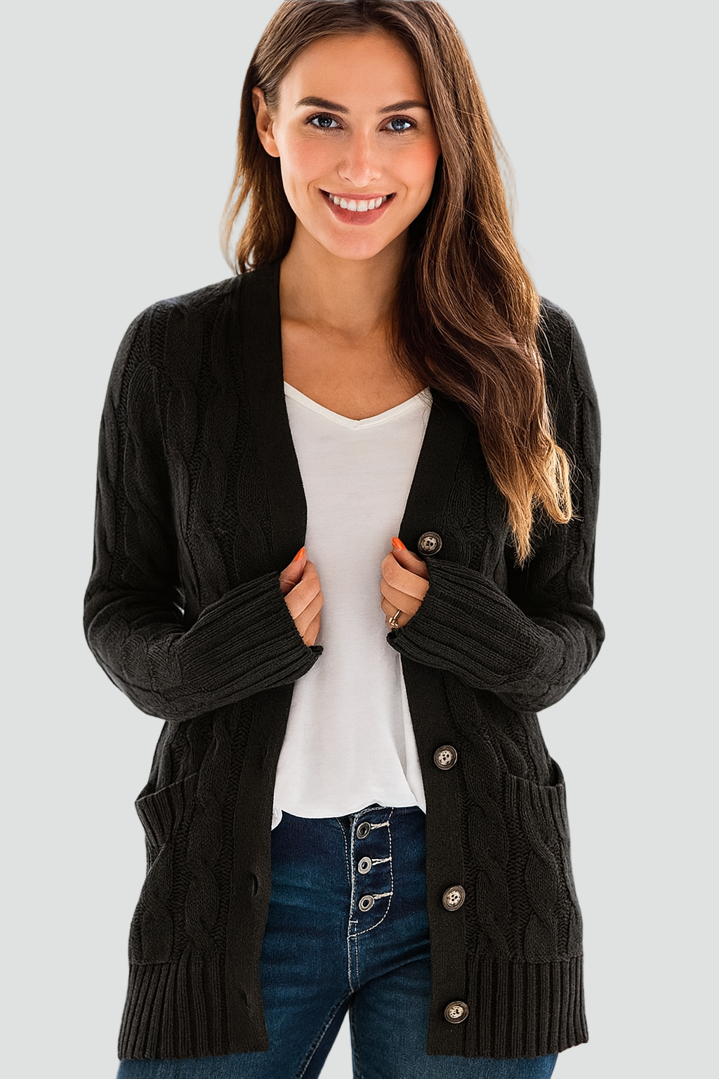 Damen Cardigan mit Knopfleiste und Taschen | T&S - 3 - Modeglanz