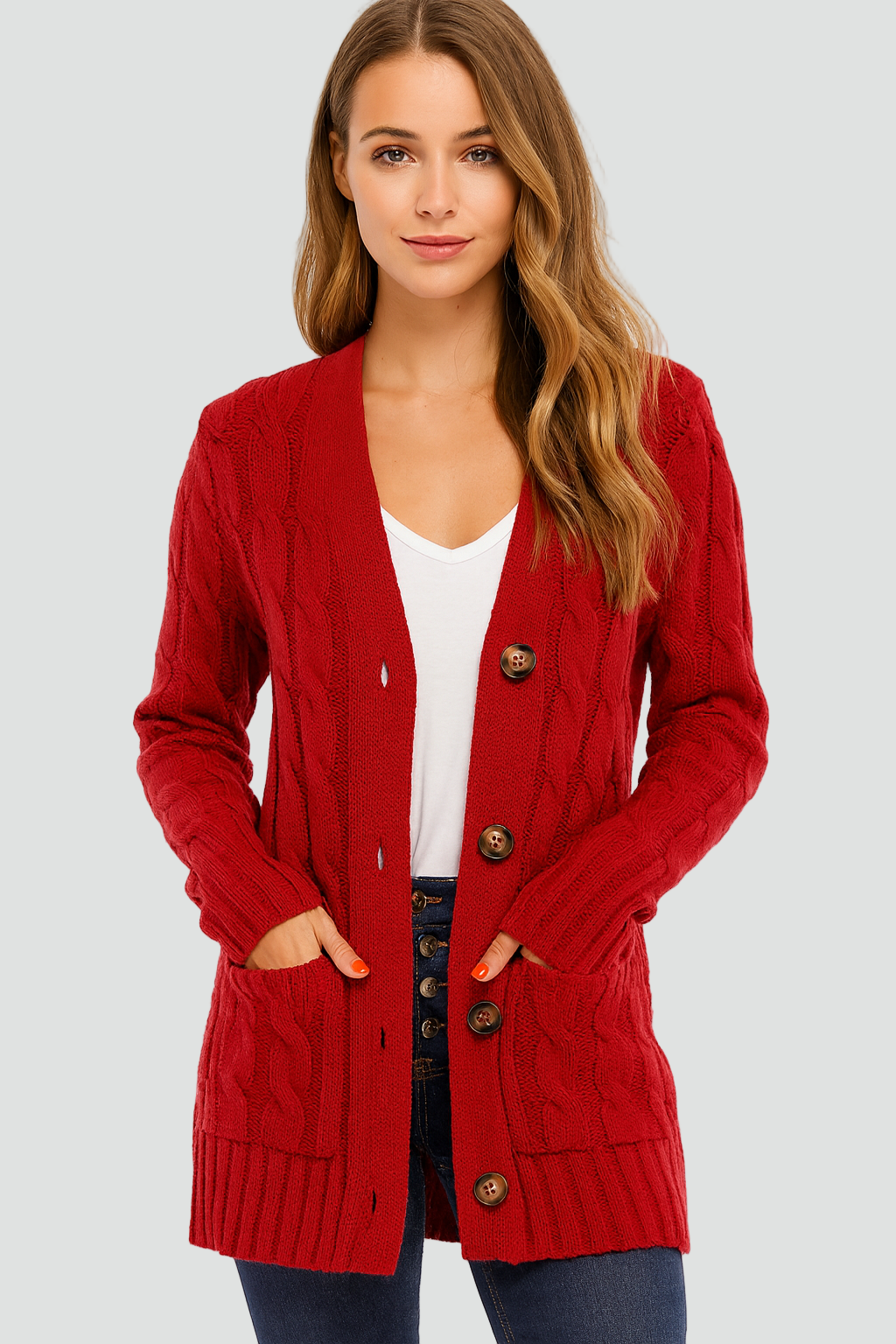 Damen Cardigan mit Knopfleiste und Taschen | T&S - 5 - Modeglanz
