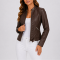 Damen Lederjacke mit modernem Schnitt und Reißverschluss | T&S - 1 - Modeglanz
