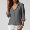 Bluse Damen mit klassischem Kragen und V-Ausschnitt | T&S - 1 - Modeglanz