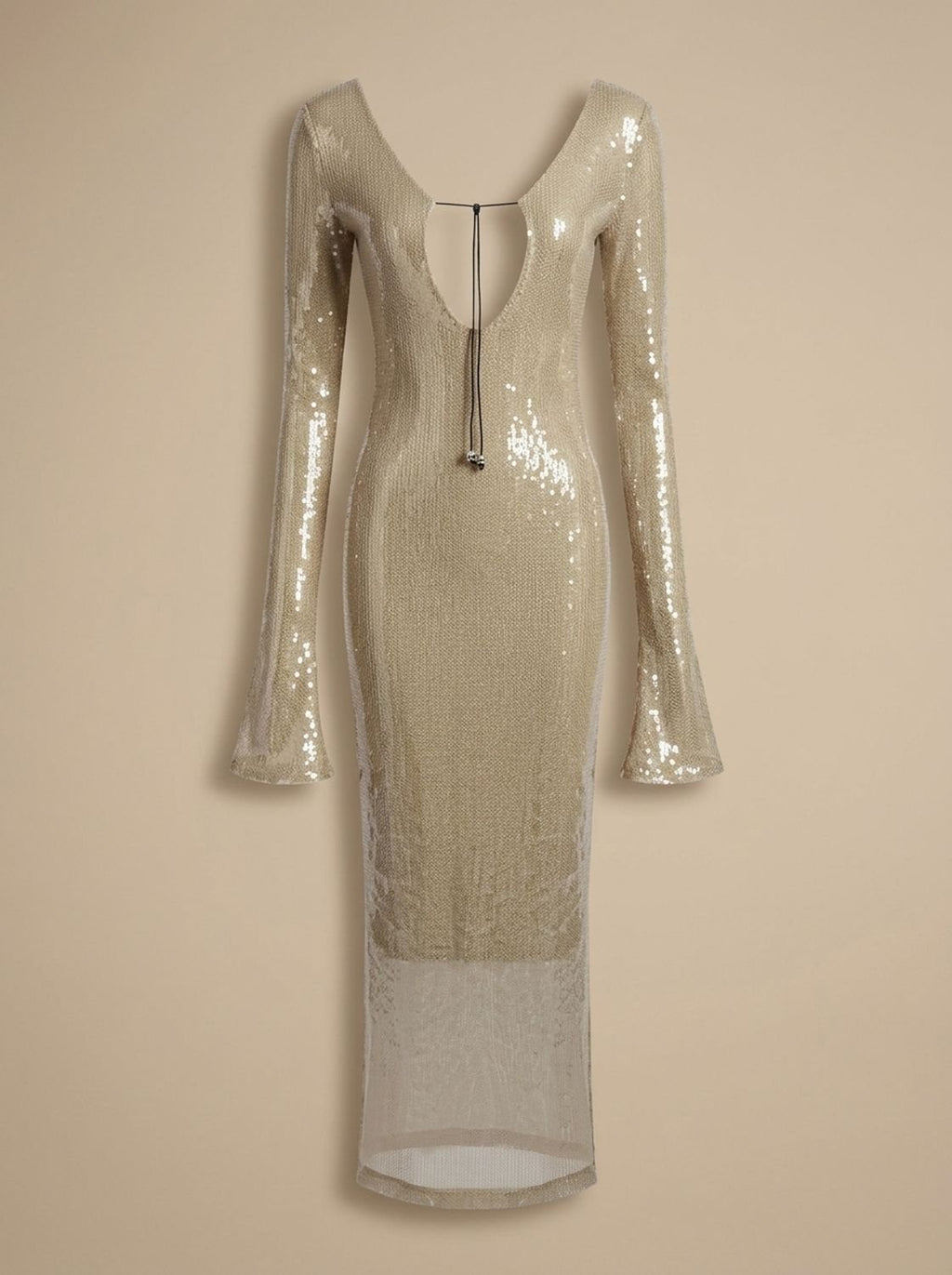 Midi Kleid Damen mit V-Ausschnitt und langen Ärmeln | T&S - 12 - Modeglanz