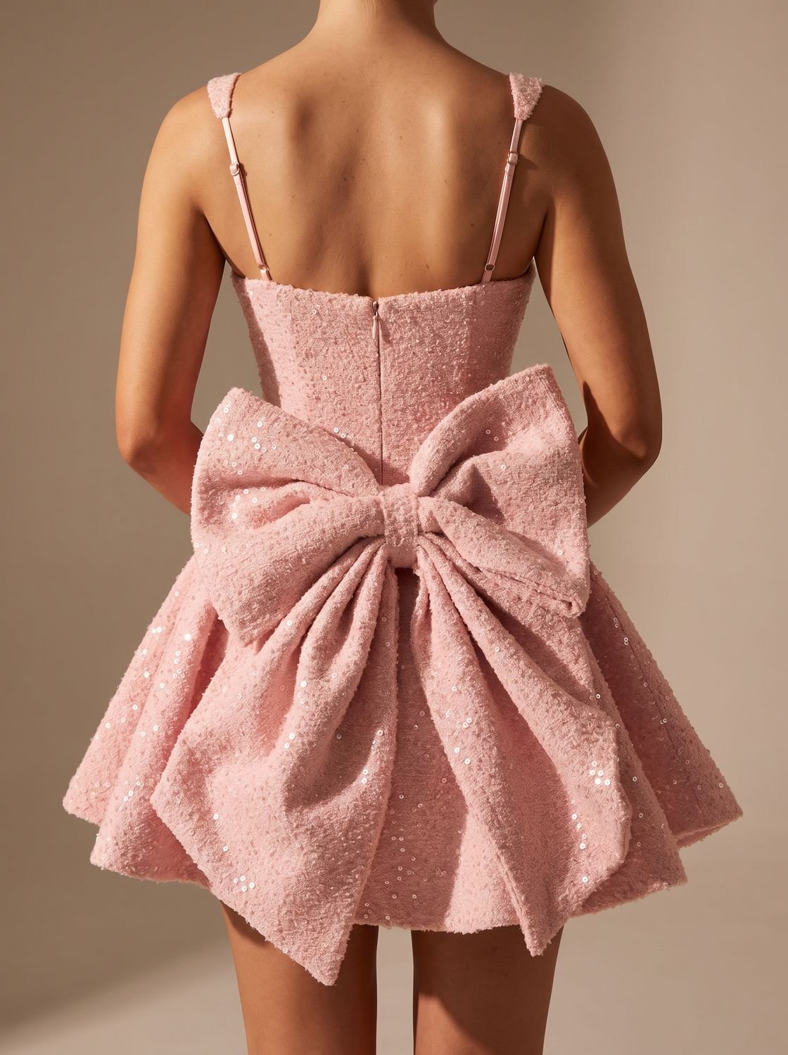 Mini Kleid Damen | Ausgestellter Schnitt mit Rückenknoten | T&S - 9 - Modeglanz