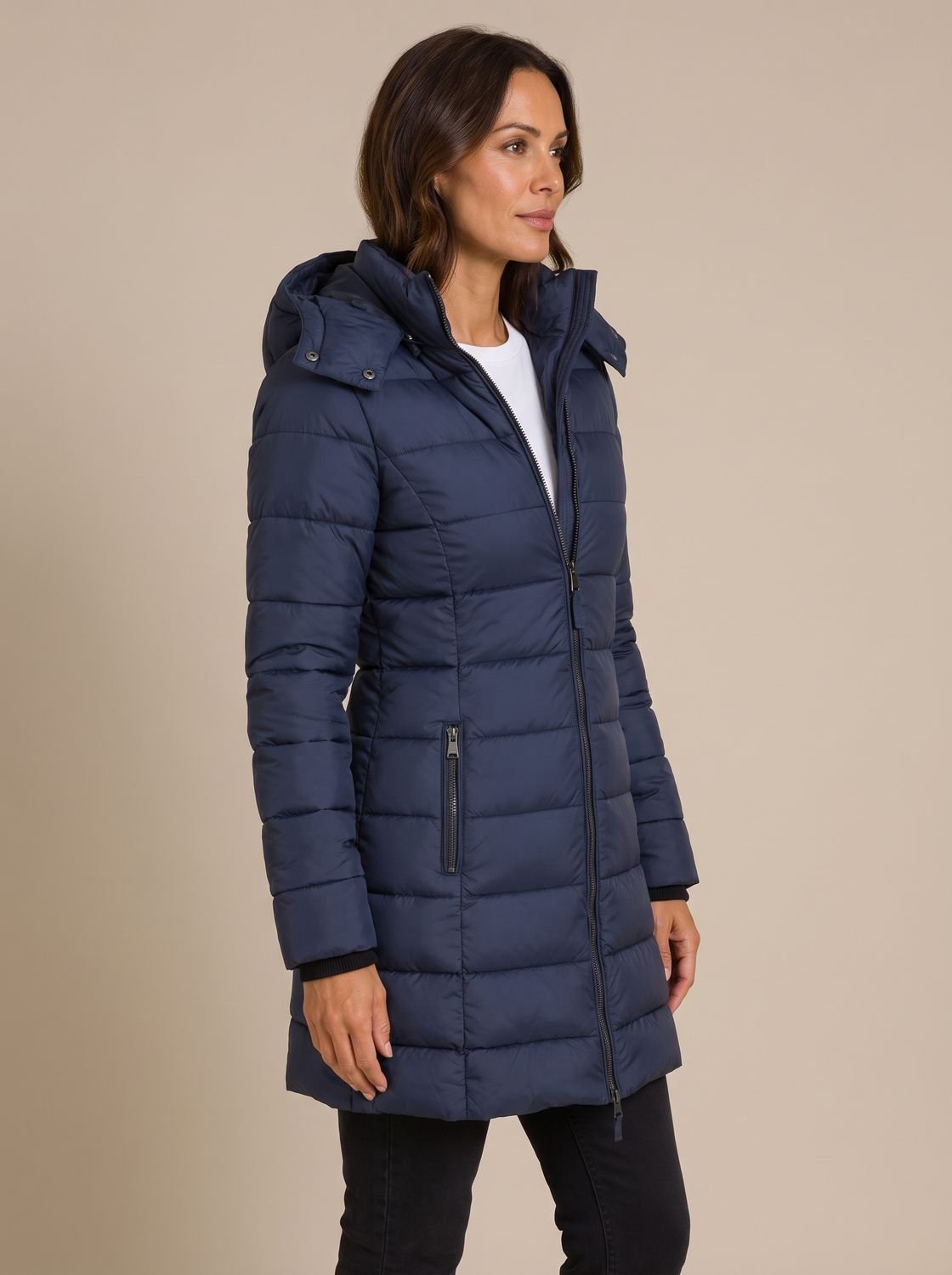Damen Jacke mit Kapuze und Steppdesign | T&S - 2 - Modeglanz