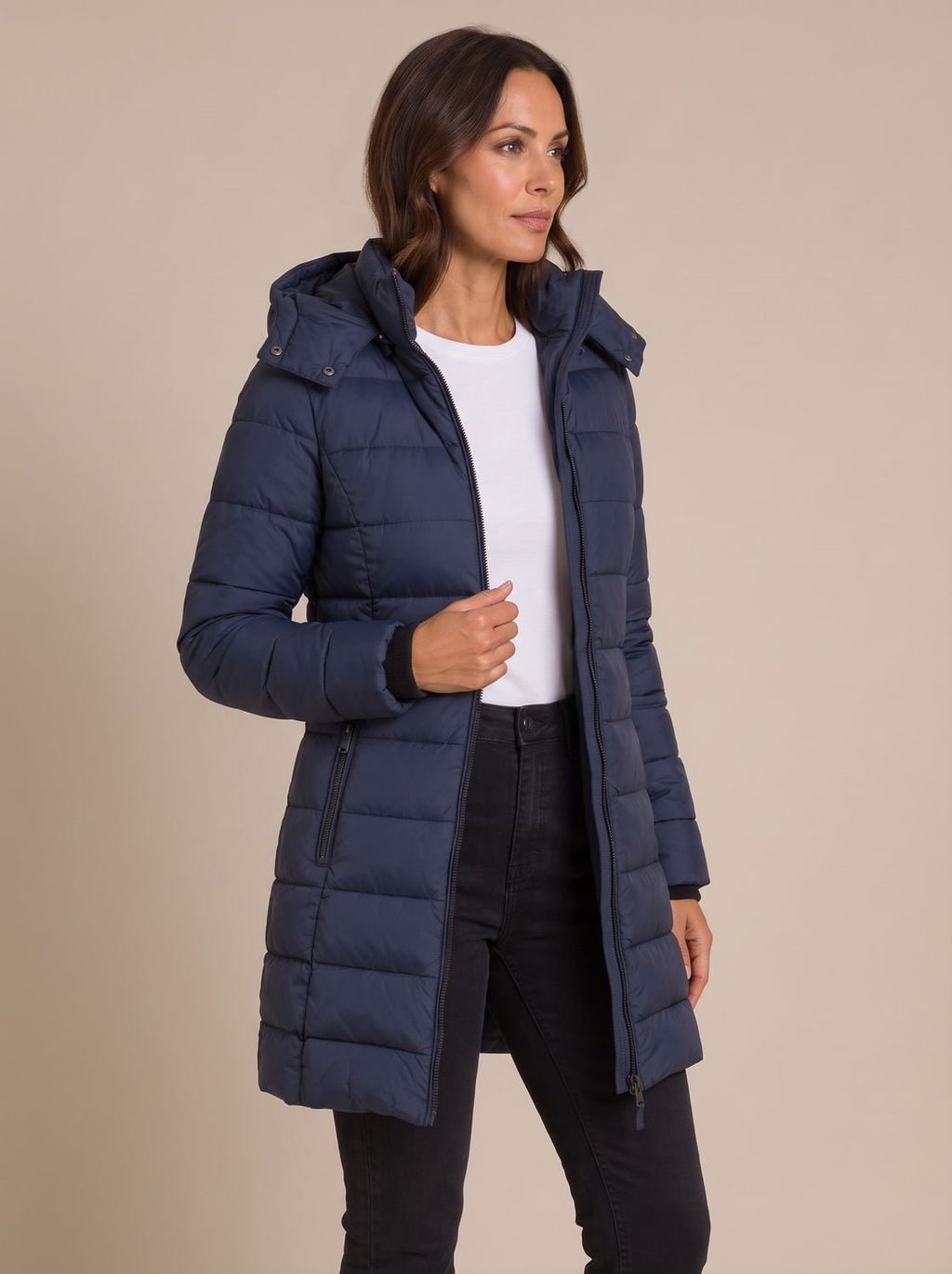Damen Jacke mit Kapuze und Steppdesign | T&S - 3 - Modeglanz