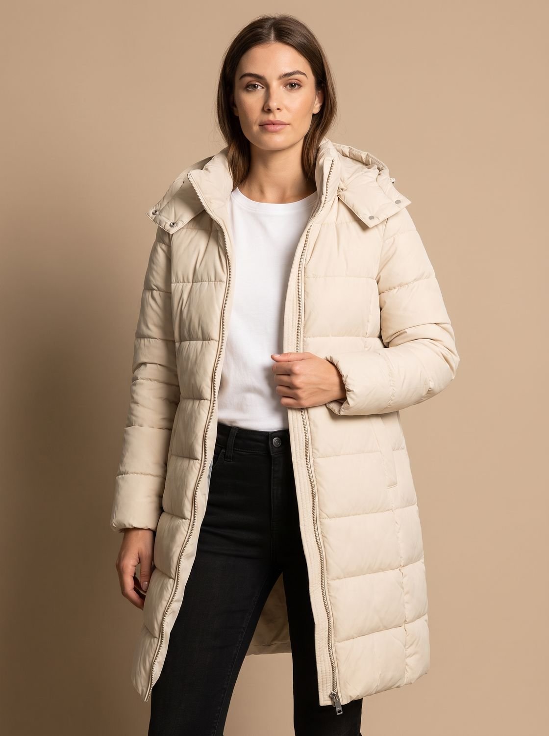 Damen Jacke mit Kapuze und Steppdesign | T&S - 6 - Modeglanz