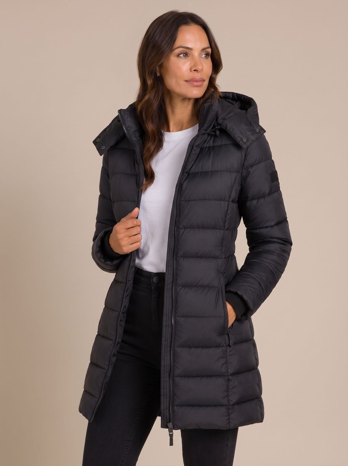 Damen Jacke mit Kapuze und Steppdesign | T&S - 8 - Modeglanz