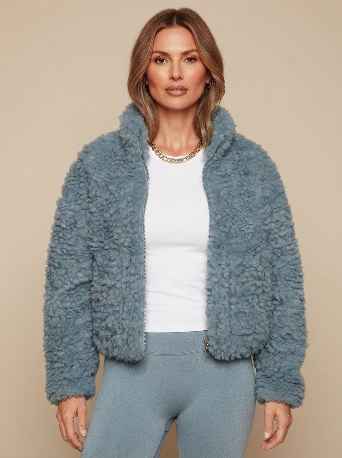 Damenjacke mit Stehkragen und Reißverschluss – lässiger Schnitt - 1 - Trendlinie