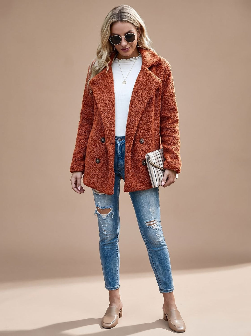 Damenjacke mit klassischem Revers und doppelter Knopfleiste - legerer Look - 1 - Trendlinie