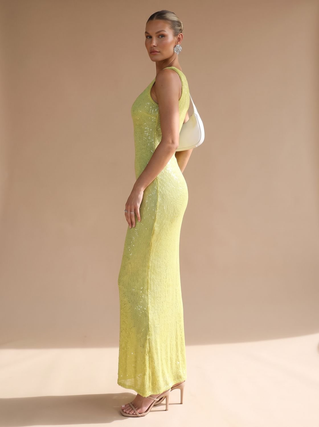Maxikleid Damen mit U-Ausschnitt und figurbetontem Schnitt - 7 - Trendlinie