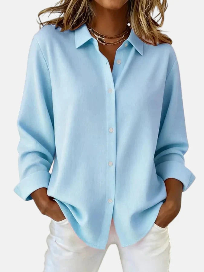 Bluse Damen mit klassischem Kragen und lässiger Passform - 5 - Trendlinie