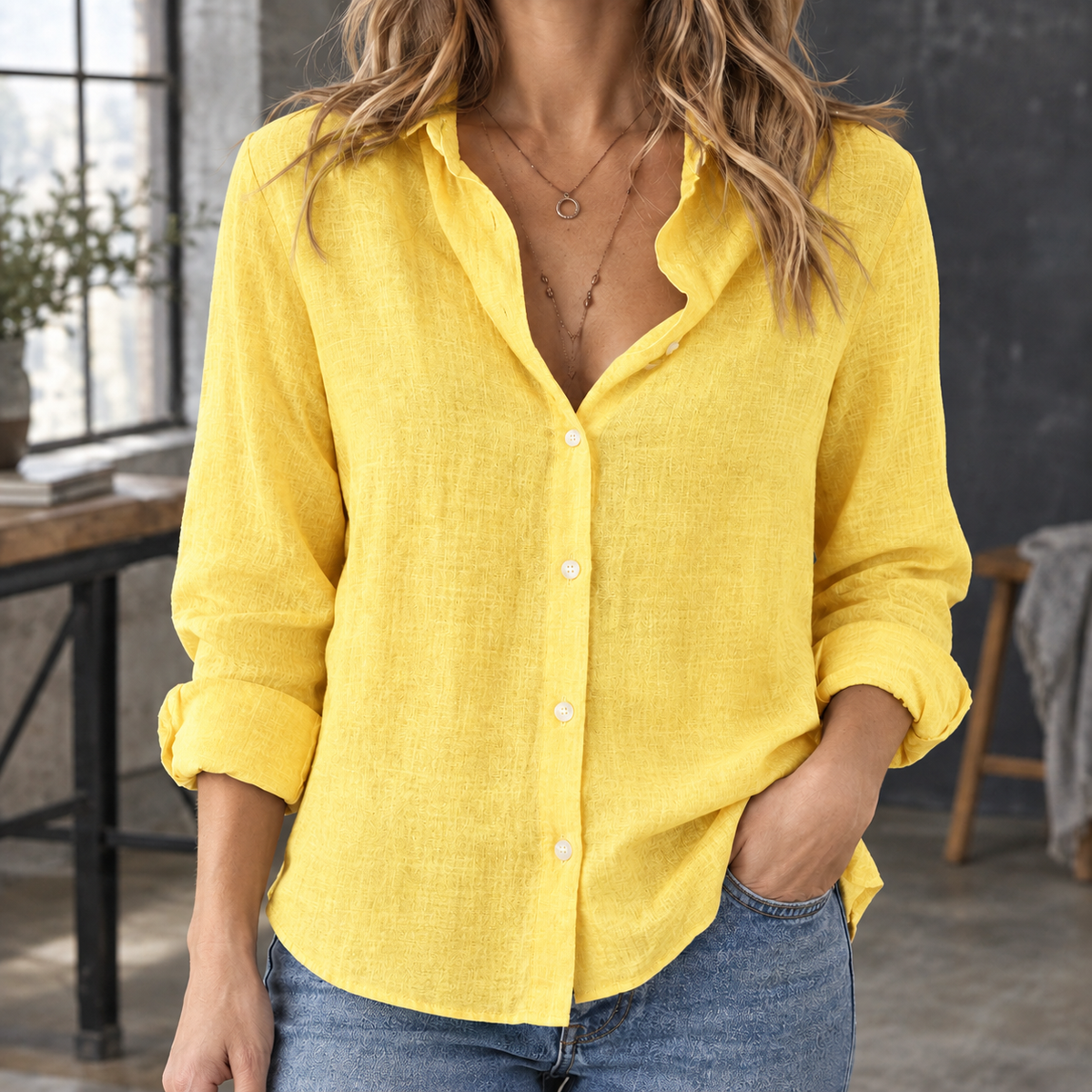Bluse Damen mit elegantem Schnitt und klassischem Kragen - 5 - Trendlinie