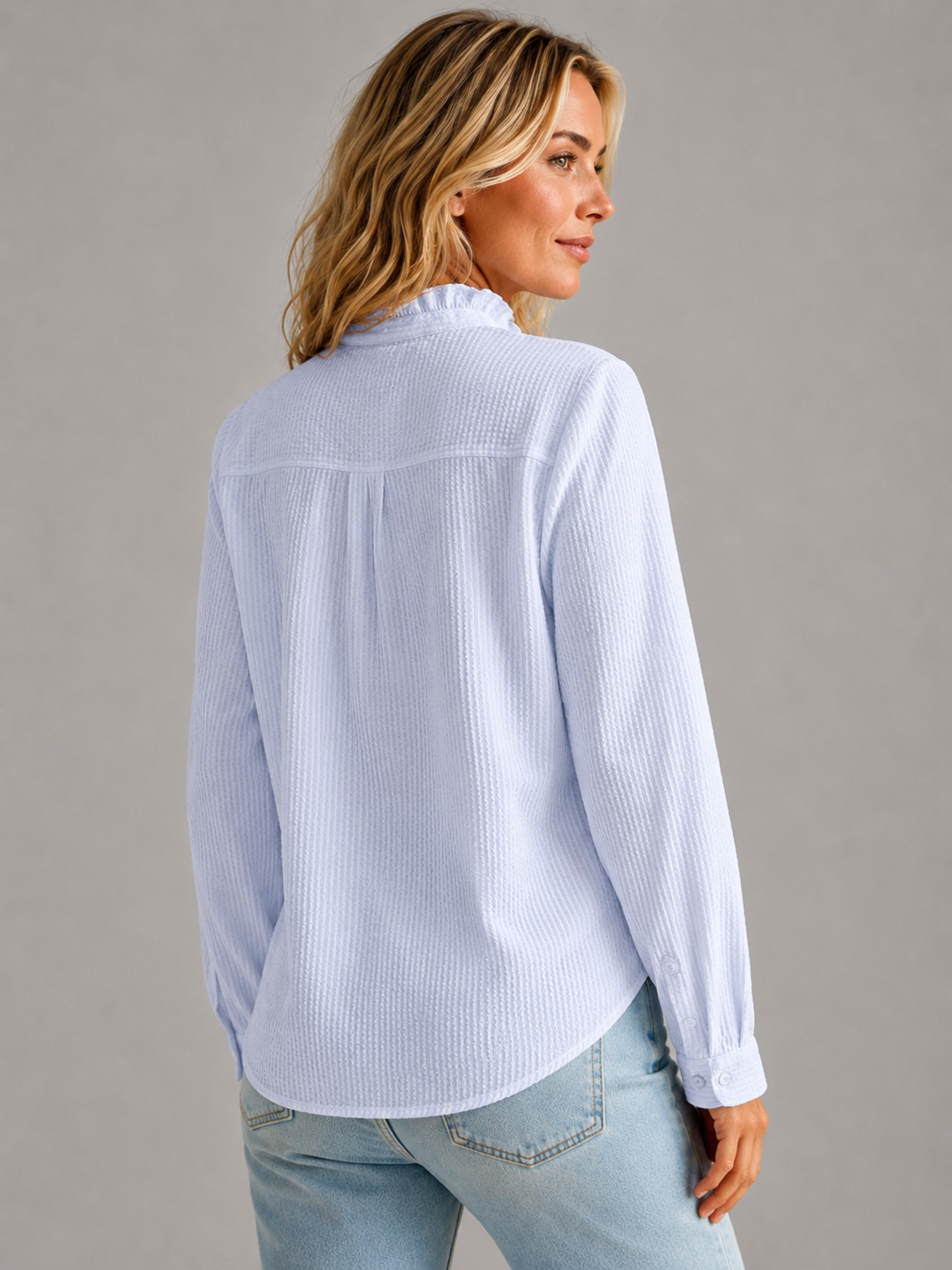 Bluse Damen mit Rüschendetails und Langarm - 3 - Trendlinie