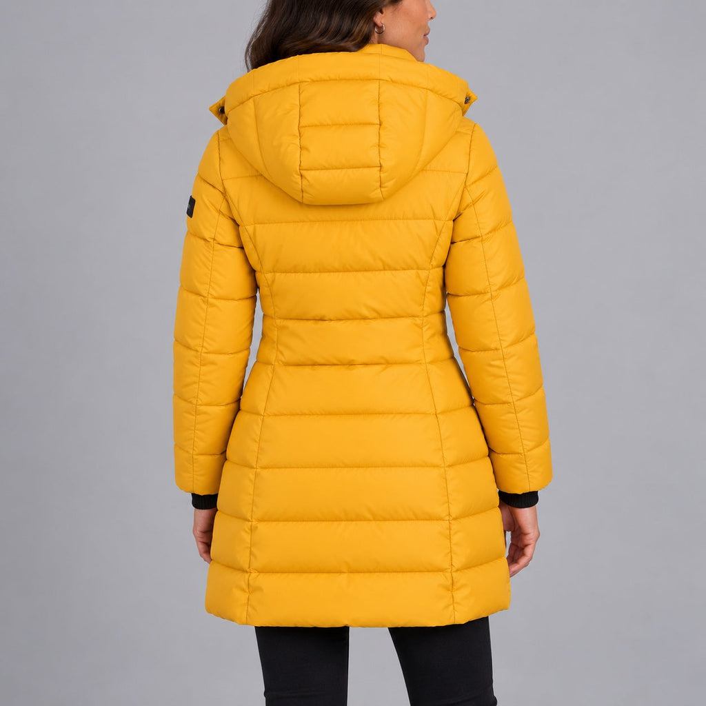 Damen Steppmantel mit Kapuze und taillierter Silhouette - 6 - Trendlinie