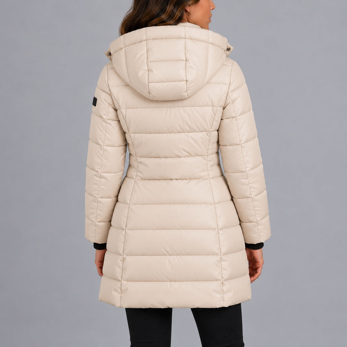 Damen Steppmantel mit Kapuze und taillierter Silhouette - 10 - Trendlinie