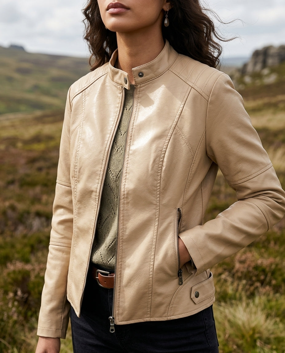 Damen Jacke tailliert mit Stehkragen und Reißverschluss - 2 - Trendlinie