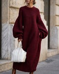 Maxikleid Damen mit lässiger Oversized-Passform und langen Puffärmeln - 1 - Trendlinie