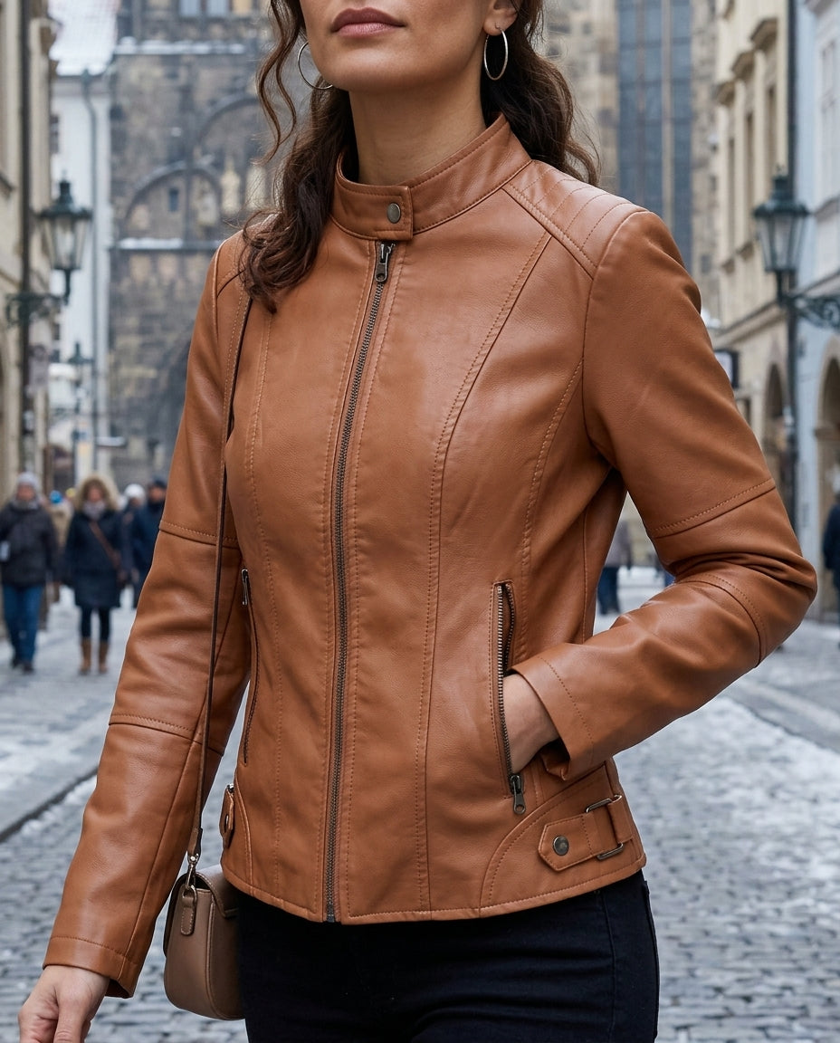 Damen Jacke tailliert mit Stehkragen und Reißverschluss - 3 - Trendlinie