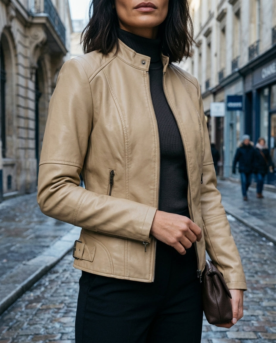 Damen Jacke tailliert mit Stehkragen und Reißverschluss - 4 - Trendlinie