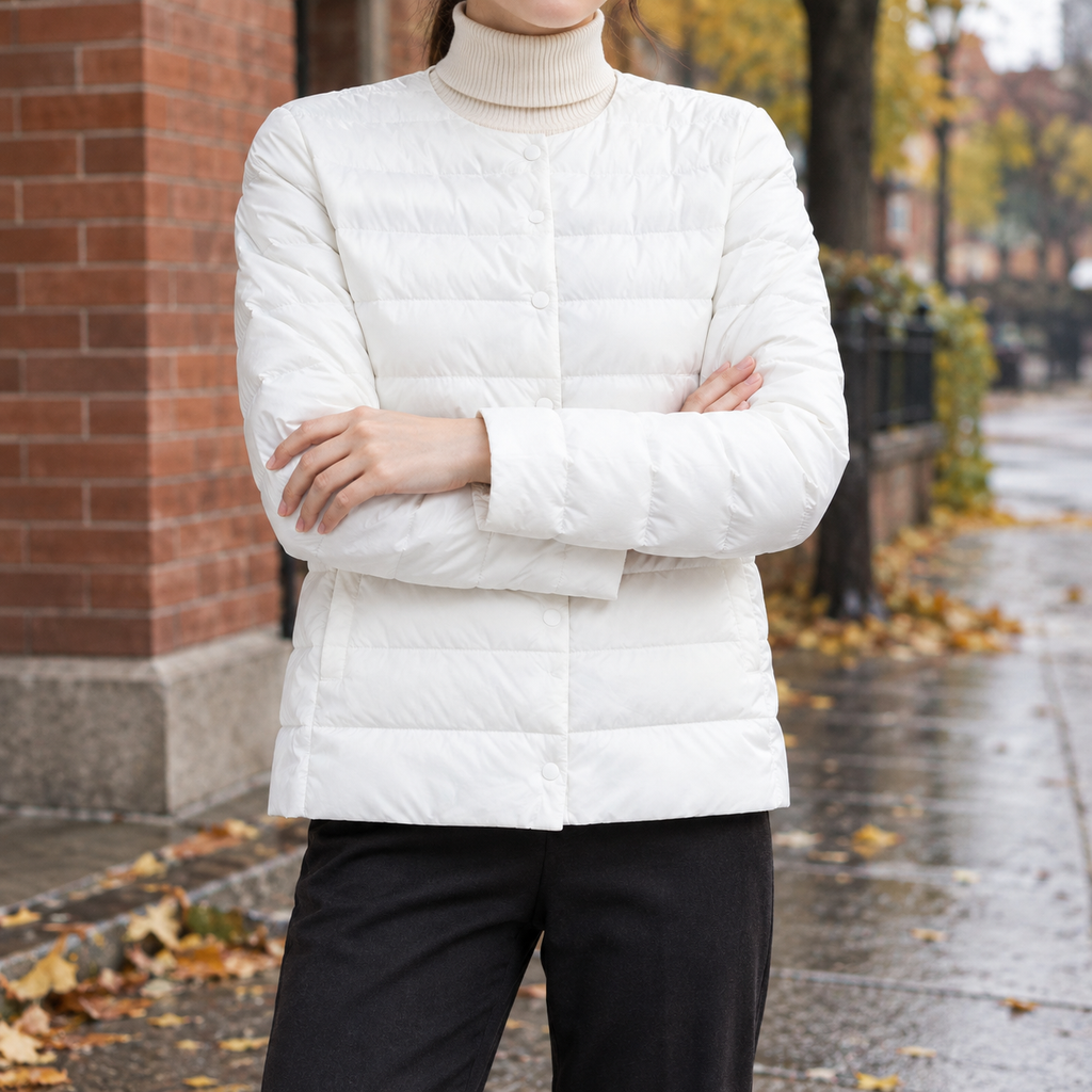 Steppjacke Damen mit geradem Schnitt und runden Ausschnitt - 1 - Trendlinie