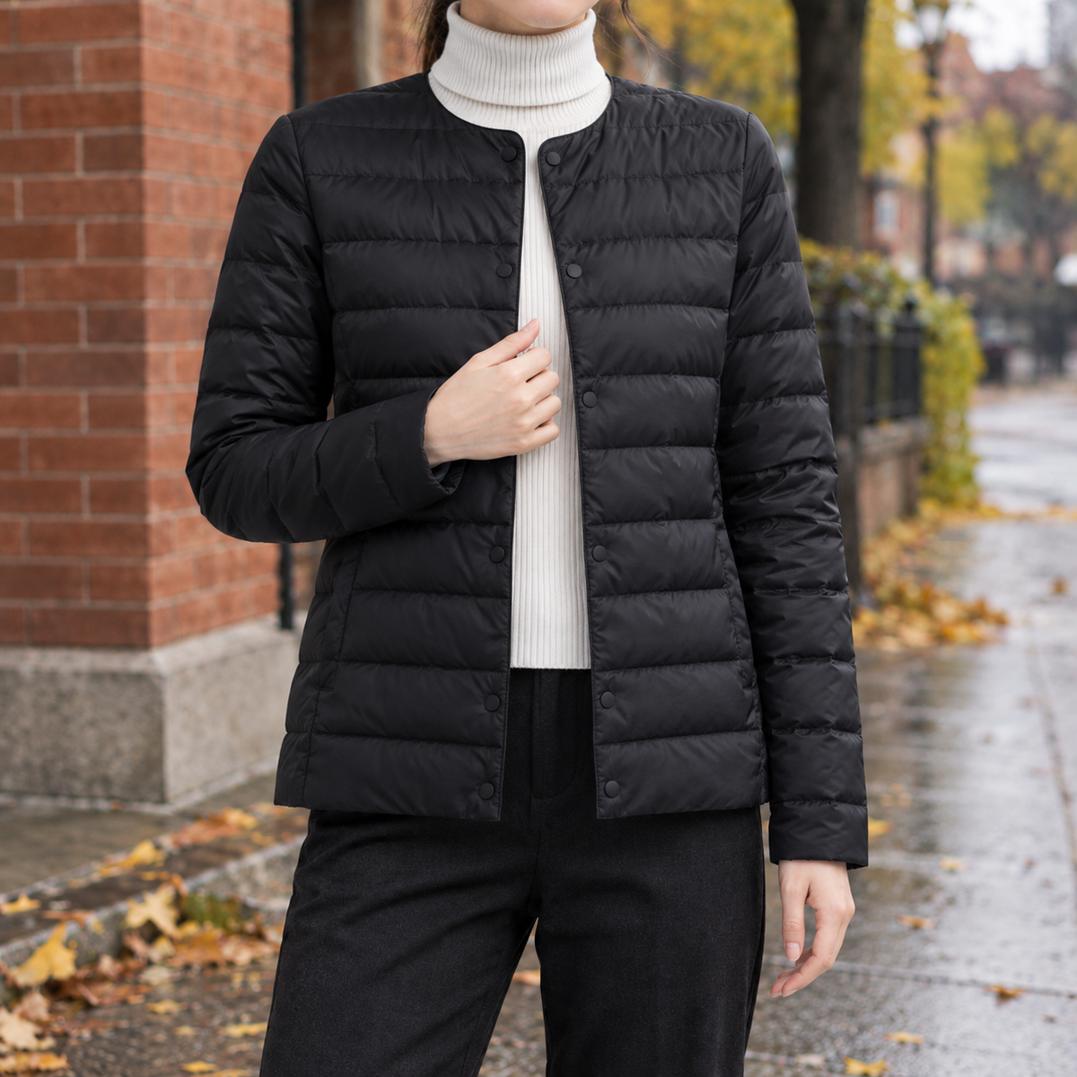 Steppjacke Damen mit geradem Schnitt und runden Ausschnitt - 3 - Trendlinie