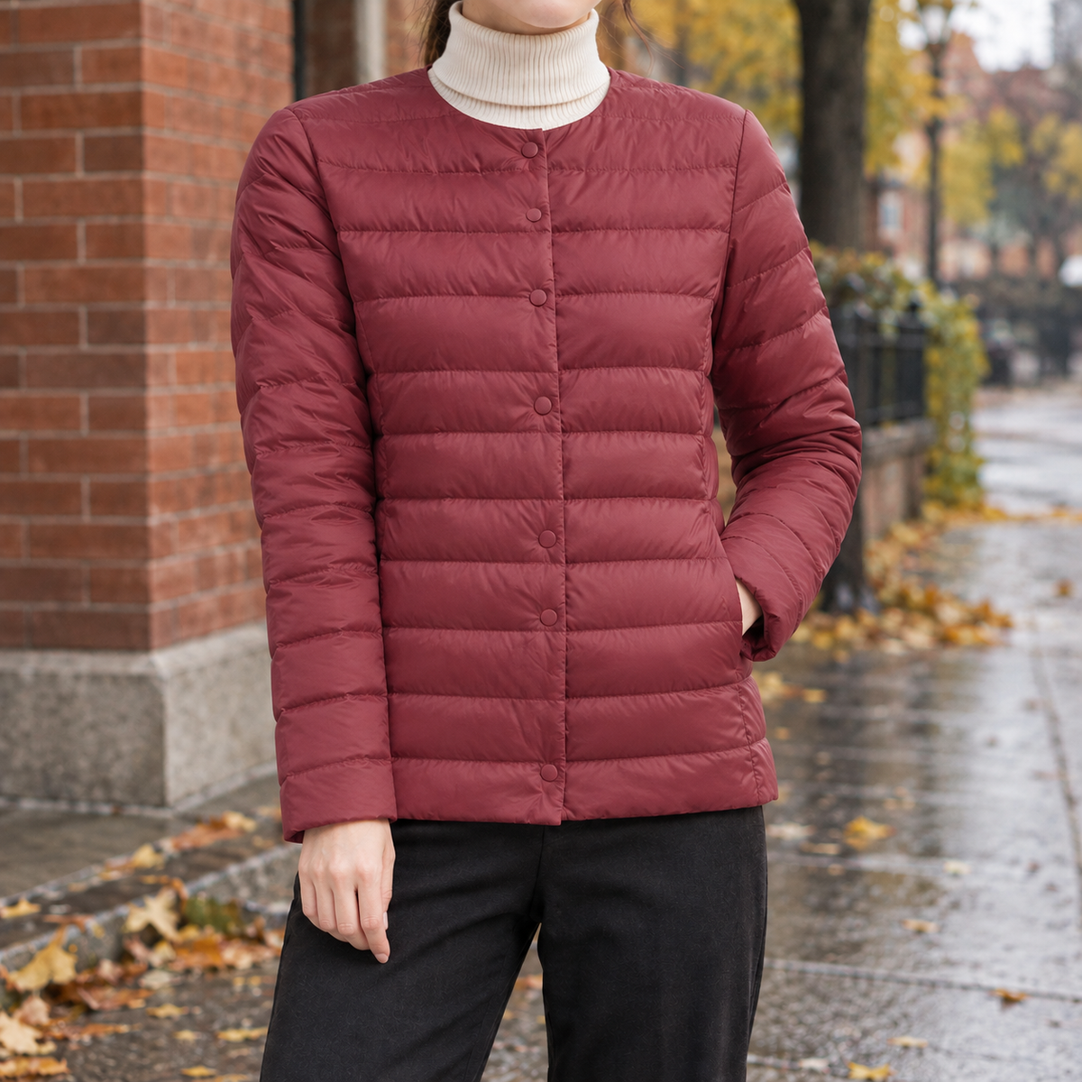Steppjacke Damen mit geradem Schnitt und runden Ausschnitt - 4 - Trendlinie