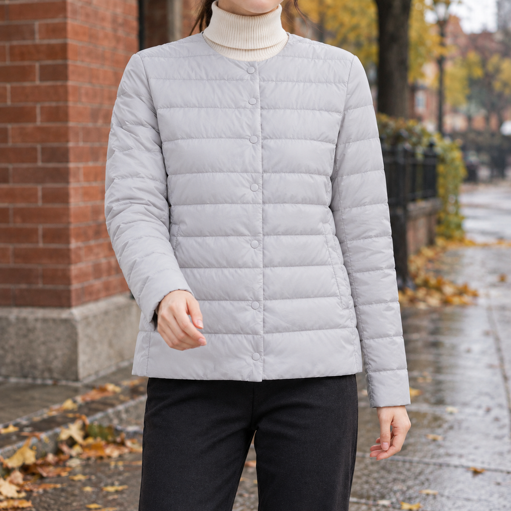 Steppjacke Damen mit geradem Schnitt und runden Ausschnitt - 6 - Trendlinie